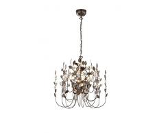 Trio Leuchten 110300428 Napoli A++ to E, Kronleuchter, Metall, E14, rostfarben Antik, 52 x 52 x 150 cm