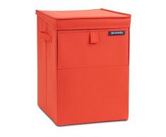 Brabantia 109362 Stapelbare Wäschebox 35 L, Stoff, rot, 37 x 32 x 44.5 cm