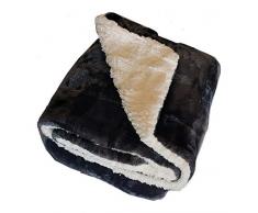 Life Comfort Decke aus Mikrofaser-Plüsch, Polyester, 152 x 178 cm, für Bett oder Couch 60 x 70 dunkelgrau