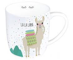 Moses 80429 Lama Tasse, Kaffeebecher aus Porzellan, Weiß
