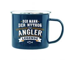 History & Heraldry Echter Kerl Emaille Becher, Angler, Mehrfarbig