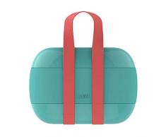 Alessi Food à Porter | SA02 G - dreiteilige Brotbox aus Thermoplastik-Kunststoff, hellblau