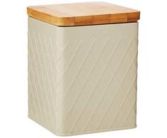 SALTER BW07731S Zuckerdose mit quadratischem Reliefmuster, cremefarben, Zuckerkanister, Sahne