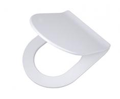 Tiger Toilettensitz Carter mit extra flachem Design, WC-Sitz mit Absenkautomatik und Easy-Clean-Funktion, Duroplast, Farbe: Weiß, Edelstahlbefestigung, 45.6 x 36.4 x 5 cm