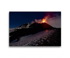 Premium Textil-Leinwand 75 x 50 cm Quer-Format Ätna auf Sizilien in Italien | Wandbild, HD-Bild auf Keilrahmen, Fertigbild auf hochwertigem Vlies, Leinwanddruck von Marc Szeglat