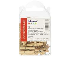 Artemio 45-TLG. Mini Holz Wäscheklammern, beige