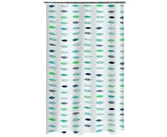 Spirella Textil Santorini Blue 180x200 cm Duschvorhang, Stoff, blau, 180 x 200 cm