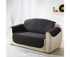 Douceur dIntérieur Club Matratzenschoner, Mikrofaser, Polyester, einfarbig, Schwarz, Polyester, schwarz, 223 x 179 cm