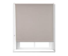 Relaxdays Thermorollo, blickdicht, Verdunkelungsrollo, Thermobeschichtung, Gesamt: 120x160 cm, Stoffbreite 116 cm, braun