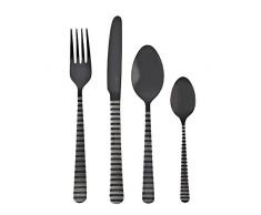 Viners Eminence Besteckset aus Edelstahl 18/10 mit Titanbeschichtung, gestreift, Schwarz, 16-teilig