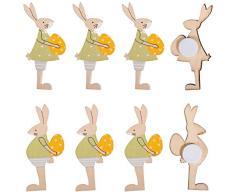 Rayher 46391000 Holzstreuteil Osterhasen m. Klebepunkt, 2x4,5cm, 2 Sorten, SB-Btl 8 Stück