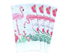 JJ Collection Geschirrtücher, saugfähig, 15 x 25 cm, Baumwolle, Polyester, 4 Stück Flamingo