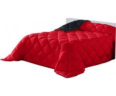Lucena Cantos - Bettdecke Bicolor, Faser 400 gr (Rot/Schwarz, 200 x 270)