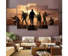 Peacock Jewels Premium Qualität Leinwand gedruckt Wall Art Poster 5 Stück/5 Panels Wand Dekor Malerei, Home Decor Bilder – gespannt Medium Armee-Poster.