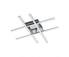 EGLO LED Deckenlampe Lasana 1, 4 flammige Deckenleuchte, Material: Stahl, Kunststoff, Farbe: chrom, weiss