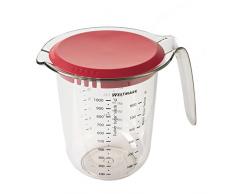 Westmark Messkanne mit Deckel und mehrsprachigen Messskalen, Verschiedenen Maßeinheiten, Füllvolumen: 1 Liter, Kunststoff, Transparent, 30662270