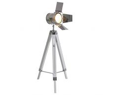NAEV5 Dreibein Stehleuchte Star Vintage, Retro, Nostalgie, weiß, Metall^Holz, 71 x 56,5 x 140 cm