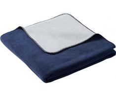 biederlack Überwurf, Baumwoll-Mischgewebe, 150 x 200 cm, Marineblau/Hellblau