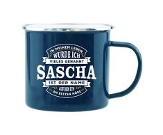 History & Heraldry Echter Kerl Emaille Becher, Sascha, Mehrfarbig