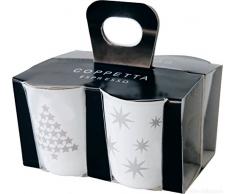 ASA COPPETTA 4er Set Espressobecher, Keramik, Silber - Weiß, 6.5 x 6.5 x 7 cm, 4-Einheiten