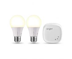 Sengled Element Classic Smart Led lampe E27 Starter Set, zwei Lampen inkl. Hub, Dimmbar, Warmweißes Licht, Birne 60W, Erweiterung, Steuerbar Via App, kompatibel mit Amazon Alexa, Licht Lampe