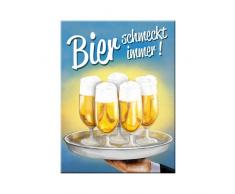 Nostalgic-Art 14268 Open Bar - Bier schmeckt immer Tablett, Magnet 8x6 cm