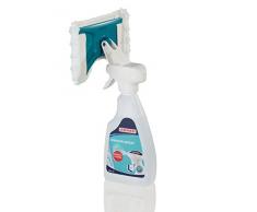 Leifheit Window Spray Cleaner micro duo Fensterputzer zum Einsprühen und Einwaschen, Fensterwischer mit flexiblem Gelenk, austauschbarer Fensterreiniger