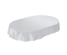 ANRO Wachstuchtischdecke Wachstuch Wachstischdecke Tischdecke Wachstuchdecke Karo Kariert Grau Oval 140 x 180cm