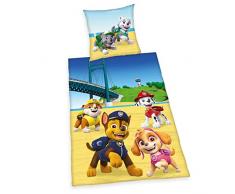 Herding PAW PATROL Bettwäsche-Set, Wendemotiv, Bettbezug 135 x 200cm, Kopfkissenbezug 80 x 80cm, Baumwolle/Renforcé