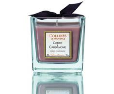 Collines de Provence Kerze, 200 g, Zedernholz, würzig, bernsteinfarben, transparent, 7,5 cm x 7,5 cm x 8 cm