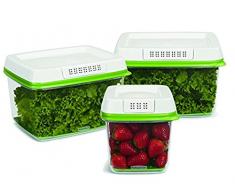 Rubbermaid FreshWorks Frischhaltedosen, mittelgroß, 6,3 Tassen, Grün / 3er-Set 2 Large + 1 Medium grün