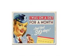 Nostalgic-Art 14281 Say it 50s - On A Diet For A Month, Magnet 8x6 cm
