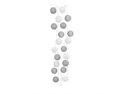 Sema 98815 X20 Lichterkette mit 20 Kugeln aus Stoff/Baumwolle grau