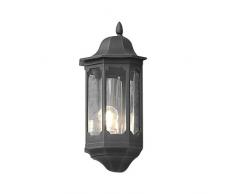 Konstsmide Pallas 566-750 Wandleuchte / B: 22cm T: 14cm H: 47cm / 1x100W / IP23 / lackiertes Aluminium / matt-schwarz