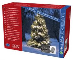 Konstsmide 3865-100 Micro LED Büschellichterkette Cluster / für Außen (IP44) / VDE geprüft / 36V Außentrafo / mit 8 Funktionen, Steuergerät und Memoryfunktion/1536 warm weiße Dioden /schwarzes Kabel