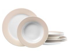 Ritzenhoff & Breker Tafelservice Doppio, 8-teilig, Porzellangeschirr, Creme