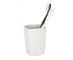Wenko 20017100 Faro White Zahnputzbecher-/ Zahnbürstenhalter, für Zahnbürste und Zahnpasta, Keramik, 7,5 x 10,7 x 7,5 cm, Weiß