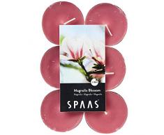 Spaas 12 Duft-Teelichter Maxi Paraffinwachs Aluminium Cup Rose Blush D 58 mm H 24 mm