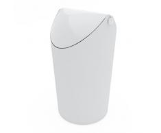 koziol Mülleimer Jim, Bio-Kunststoff, solid weiß, 17,5 x 19,10 x 31,5 cm