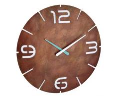 TFA Dostmann Analoge Funk-Wanduhr Contour, in Rost-Optik, Funkuhr, Designuhr, Kunststoff, Ø 350 x (H) 35 mm
