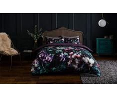 Sleepdown Opulent Floral Bettwäsche-Set, für Doppelbett, Baumwoll-Mischgewebe, Violett