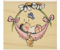 Penny Schwarz montiert Gummi Stempel 3 Zoll x 3,25, Baby Hängematte