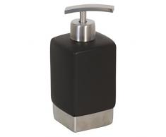 MSV Seifenspender, Keramik, Edelstahl rostfrei, Schwarz