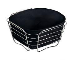 Kesper Brot- und Obstkorb, Chrom, schwarz, 21 x 21 x 11 cm