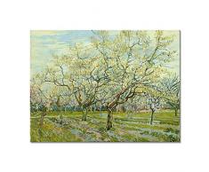 wieco Art – Die weiß Orchard von van Gogh berühmten Öl Gemälde Reproduktion Modern gespannt und gerahmt Landschaften Kunstwerke Giclée-Kunstdruck auf Leinwand grün Bilder auf Leinwand Art Wand für Home Dekorationen van-0014