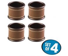 iDesign 65471EU Laredo Serviettenringe für Zuhause, Küche, Esszimmer - 4 Stück, 9,4 x 4,4 x 10,05 cm, bronze/braun, edelstahl