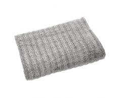 iDesign Duschtuch, großes Handtuch zum Duschen mit Streifenstruktur aus Baumwolle, weiches Badehandtuch für Dusche, Badewanne und Sauna, grau