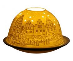 Himmlische Düfte Geschenkartikel GmbH Osnabrück Windlicht, Porzellan, Weiss, 12x12x8 cm