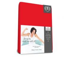 Bed-Fashion Luxe Elasthan Spannbetttuch, Mako-Satin, rot, Doppelbett, 140 x 210 cm