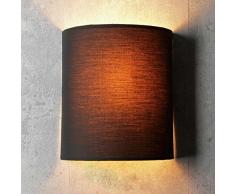 Wandleuchte Loft/im modern Stil/schwarz/Stoffschirm / 1x E27 bis max. 60W 230V / Wandlampe innen kompakt/Beleuchtung Wohnzimmer Schlafzimmer